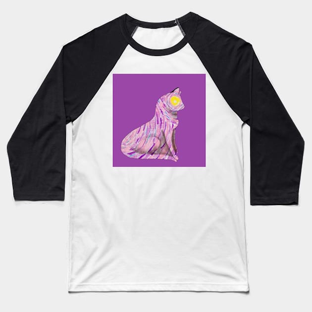 Van Gough inspired twilight pretty kitty Baseball T-Shirt by JewelsNova